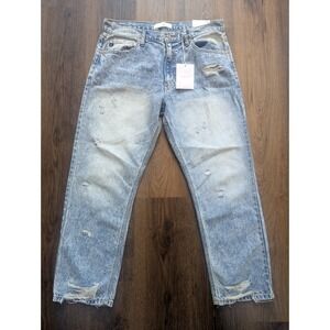 Kancan Jeans 30 Blue‎ Acid Wash Faded Distressed High Rise Baggy Straight Y2K